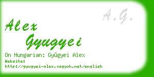 alex gyugyei business card