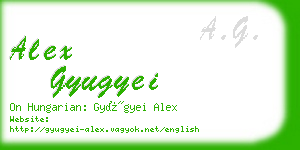 alex gyugyei business card